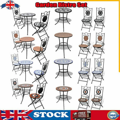 Mosaic Garden Bistro Set Chairs & Table Home Furniture Outdoor Patio Dining 2020