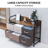 Fabric Chest of Drawers 5-Drawer Dresser 2-tier Storage Organizer Unit Bedroom