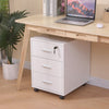White Mobile 3 Drawers Filing Pedestal Cabinets File Chest Storage Wooden Office