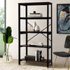 5 Tiers Floor Bookshelf Etagere Bookcase Industrial Wood Shelf Living Room Stand