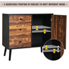 Industrial Storage Cabinet Adjustable Wooden Buffet Sideboard W/ 3 Drawers &Door