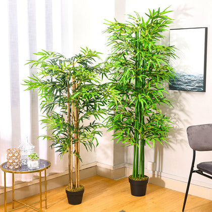 Artificial Bamboo Tree with Pot Home Office Faux Fake Tree Plant Garden Topiary