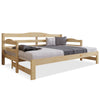 Sofa Bed Day Bed 3ft Single Bed with Trundle King Size Wooden Bed Frame Nature