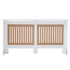 Modern Radiator Cover Cabinet MDF Vertical Slat Shelve Home Furniture White