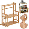 Bamboo Kitchen Shelf Organizer Countertop Rack Holder Bread Board Knife Storage