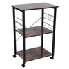 3-Tier Microwave Oven Shelf Rack Storage Stand Kitchen Cart Table With 6 Hooks