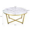 Round X-Base Leisure Coffee Tea Table Modern Sofa Side End Table Adjustable Feet