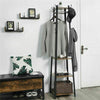 Industrial Coat Rack Stand Hall Tree Shelves Free Standing w 8 Dual Hooks Holder