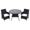 2/4 Outdoor Garden Furniture Cushioned Black Rattan Chairs Set Patio Wicker Seat