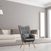 Fabric Single Sofa Armchair Lazy Balcony Living Room High Back Lounge Chair Grey