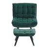 Upholstered Velvet Tufted Accent Chair Tub Armchair Lounge Sleep Sofa With Stool