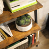 Home and Office Leaning Doored Bookcase Industrial Open Shelf Wood and Metal