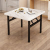 Foldable Marble Effect Laptop Snack Breakfast Table Desk Metal Small Apartment