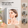 10L Mini Fridge with LED Mirror Portable Cooler Warmer Food Drinks Skincare Car