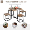 Compact 5pc Kitchen Dining Set Wood Bar Table Chair Home Furniture