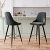 Set of 2 Velvet Bar Stools Metal Leg Padded Seat Breakfast Stools Kitchen Chair