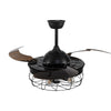 Vintage Ceiling Fan Lights Retractable Blades Chandelier 6 Speeds Remote Control