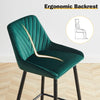 2X Modern Bar Stools Velvet Breakfast Stool Kitchen Pub Chair Metal Leg