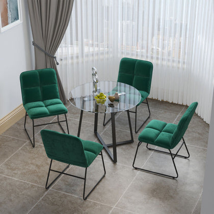 Set of 2/4 Velvet Dining Chairs For Office Lounge Living Room Bedroom Dressing