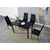 Modern Glass Dining Table and 4 Rhinestone Chairs Set Home Kitchen Furniture New