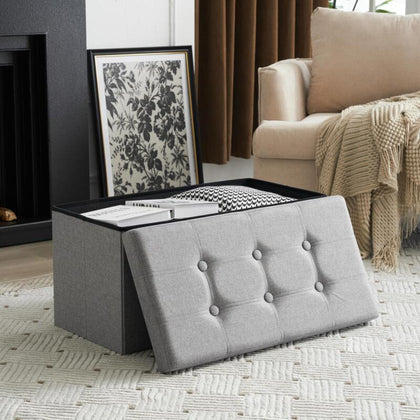 Large Ottoman Box FootStool Folding Storage Toy Seat Pouffe Colors 76*38*38cm