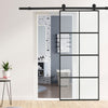 Modern 6ft Sliding Door Track Barn Door Hardware Set Kit Single Door Black