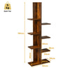 7 Tier Bookshelf Display Bookcase Tree Shaped Storage Rack Shelves Plant Stand