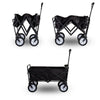 Heavy Duty Foldable Folding Garden Trolley Cart Wagon Truck 4 Wheels 150KG Black