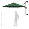 Wall-Mounted Parasol & Metal Pole Umbrella Patio Parasol Garden Umbrella