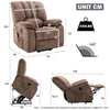 Armchair Electric Massage Power Lift Recliner Chair Single Sofa Brown Fabric
