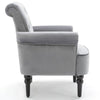 Modern Accent Chair Tufted Button Reading Chair +Arm Tall Back Velvet Desk Chair