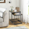 Set of 2 Industrial Coffee Nesting Table Set Stackable Sofa Side Table PC Desk