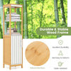 Bamboo Floor Storage Cabinet Narrow Freestanding Storage Cabinet Stand with Door