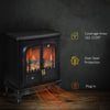 Freestanding Electric Fireplace Stove Heater with LED Fire Flame Effect Black