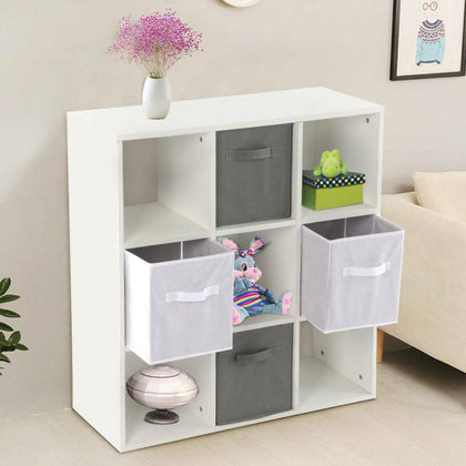 Storage Cube 9 Shelf Bookcase Wooden Display Unit Organiser White Furniture