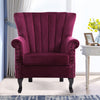 Upholstered Wing Back Armchair Velvet Fireside Lounge Sofa Seat Occasional Chair