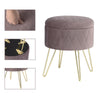 Storage Footstool Ottoman Footrest Makeup Dressing Table Stool with Gold Metal