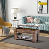 Wooden Coffee Table With Lift Up Top Storage Shelf Living Room Furniture Brown