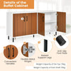 Kitchen Buffet Sideboard Wooden Storage Cabinet Floor Standing Storage Cupboard