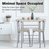 Small Table and 2 Chairs 3PCS Bar Kitchen Dining Breakfast Furniture Set W/Shelf