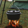 Pre-Seasoned Cast Iron Dutch Oven Stew Pot Camping Fire Cooking Pot w/Lid Lifter