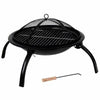 Folding Outdoor Garden Camping Beach Round Steel Fire Pit Patio Heater BBQ UK