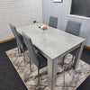 Grey Dining Table And 4 Chairs Dining Room Wood kitchen table and Leather chairs