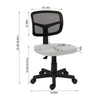 Armless Mesh Office Chair Mid-Back Adjustable Desk Swivel Chair Padded Seat New