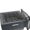 Dark Grey Square Fire Pit Bowl Heater BBQ Grill Camping Burner Outdoor Decking