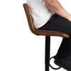 Set of 2 Bar Stool Vintage Rustic Kitchen Pub Bar Chairs High Back Sunken Seat