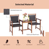 3PCS Wooden Furniture Set Outdoor Garden 2-Seater Table Chairs W/ Umbrella Hole