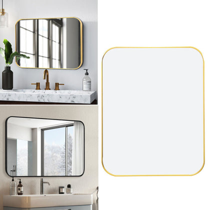 50/60/70cm Rectangular Wall Mirror 2 Ways Hanging Vanity Makeup Bathroom Decor