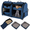 2-In-1 Pet Carrier Pet Kennel Cat Dog Travel Crate w/Removable Hammock Carry Bag