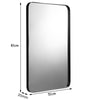 81 x 51cm Bathroom Wall Mirror Rectangular Wall Hanging Mirror Rounded Corner